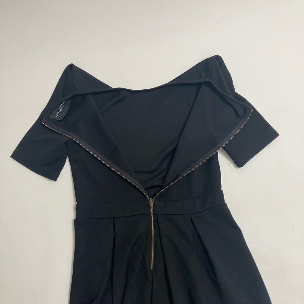MINKPINK black textured babydoll dress - Picture 6 of 7